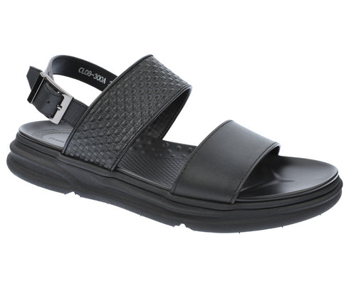 Sandale casual, barbati, ELDEMAS, 08-300A, negru, piele naturala